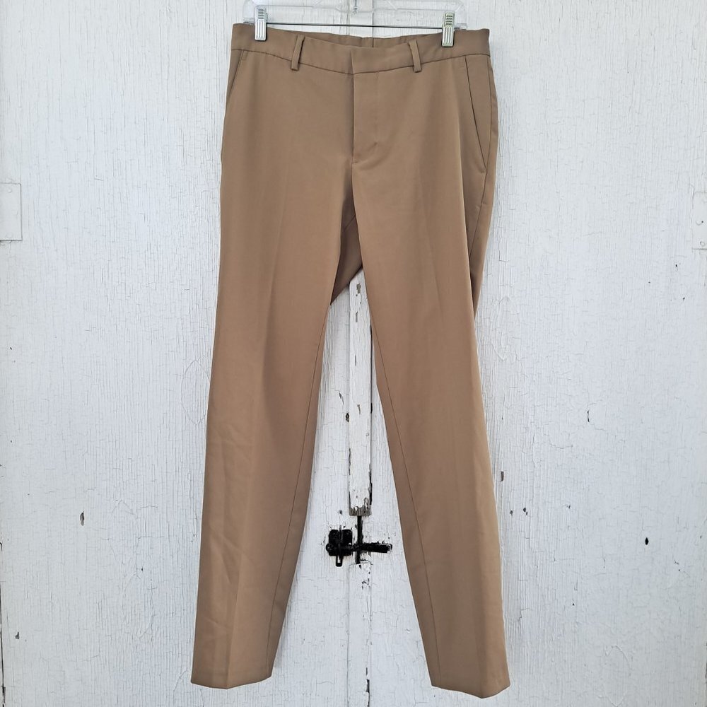 Zara Man Brown Khaki Knit Textured Suit Pants 31